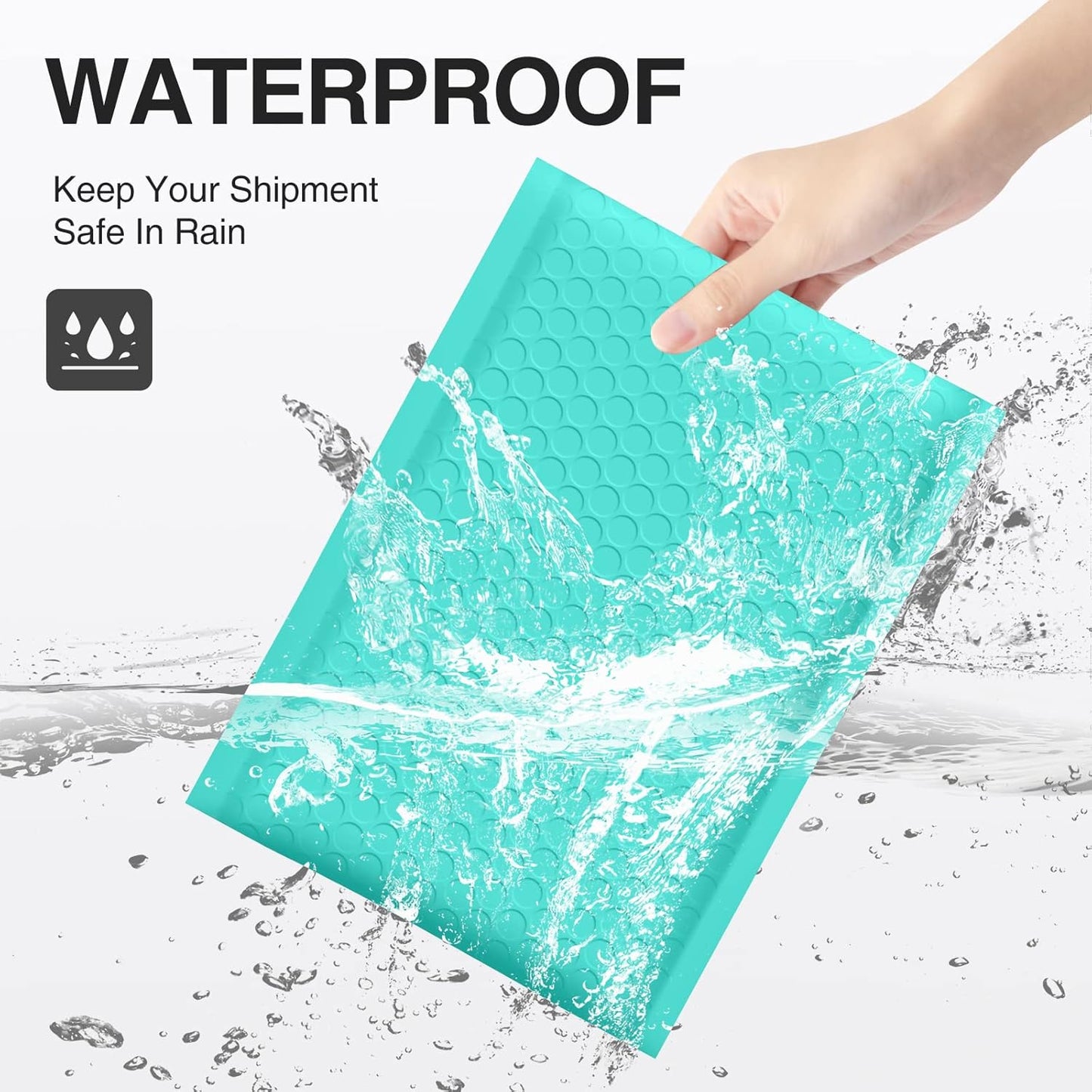 UCGOU Bubble Mailers 10.5x16 Inch 40 Pack Usable Size 10.5x15 Inch Large Padded Envelopes Teal Waterproof Packaging Bags for Shipping Self Seal Strong Adhesion Envelopes for Jewelry Makeup Supplies