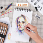Nicpro 20PCS Metal Mechanical Pencil Set in Leather Case, Art Drafting Pencil - Image 4