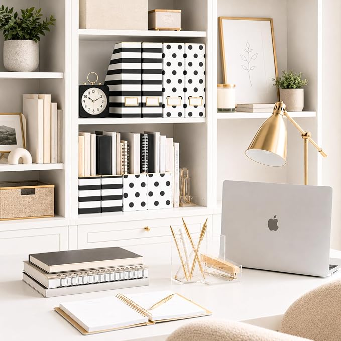 BLU MONACO | Cardboard Magazine File Holder Set of 4 | Vertical Magazine File - Image 2