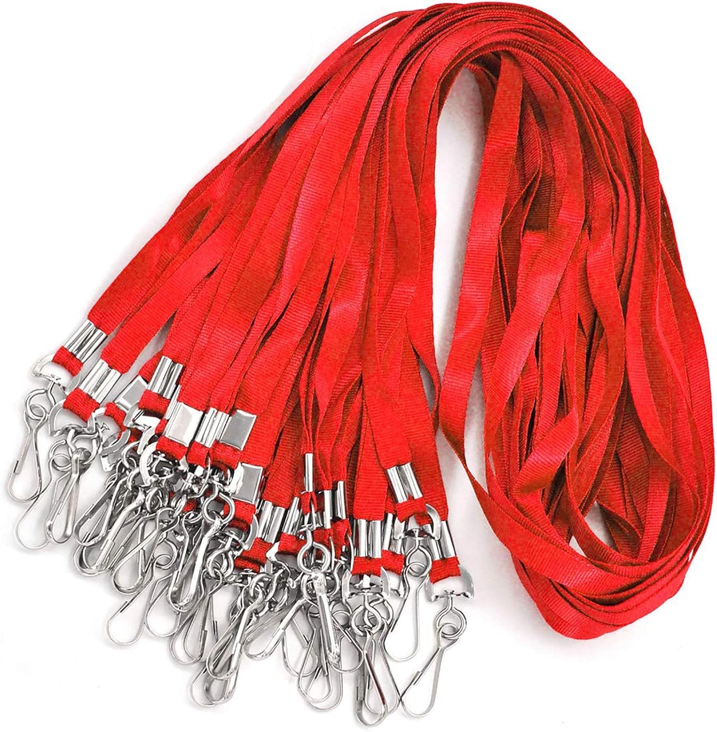 Bird Fiy Bulk Red Lanyards for Id Badges Nylon Neck Flat Lanyard for ID Name Badge Holder/Name Tag