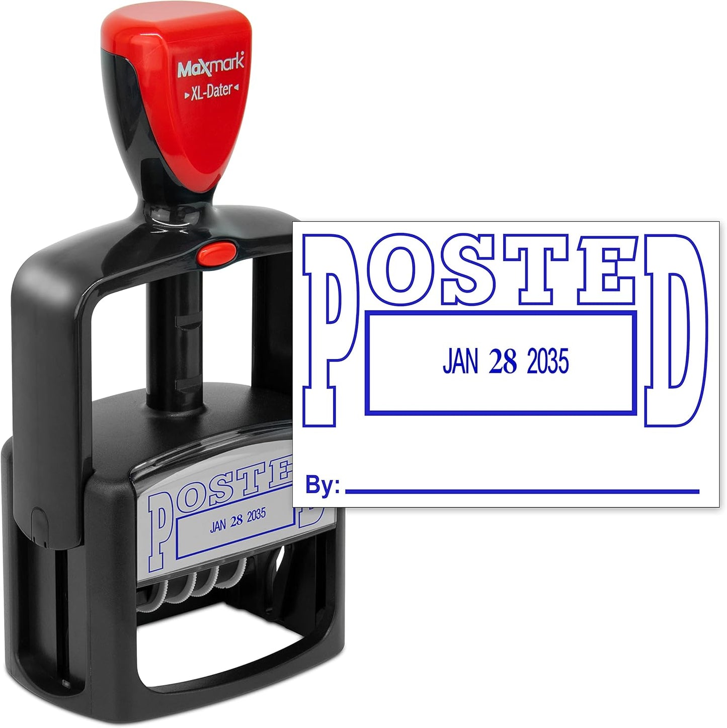 MaxMark Heavy Duty Style 5 Date Stamp with Paid self Inking Stamp - Blue Ink