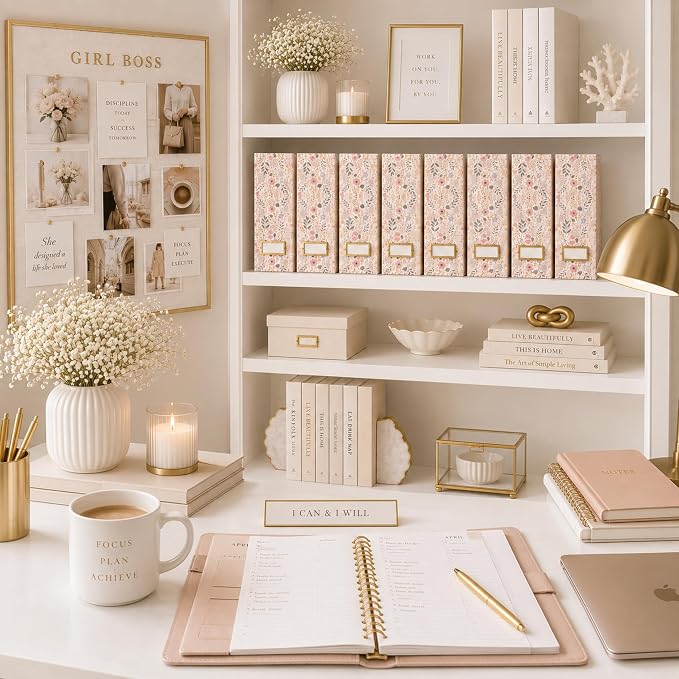 BLU MONACO | Cardboard Magazine File Holder Set of 4 | Standing File Holder - Image 3