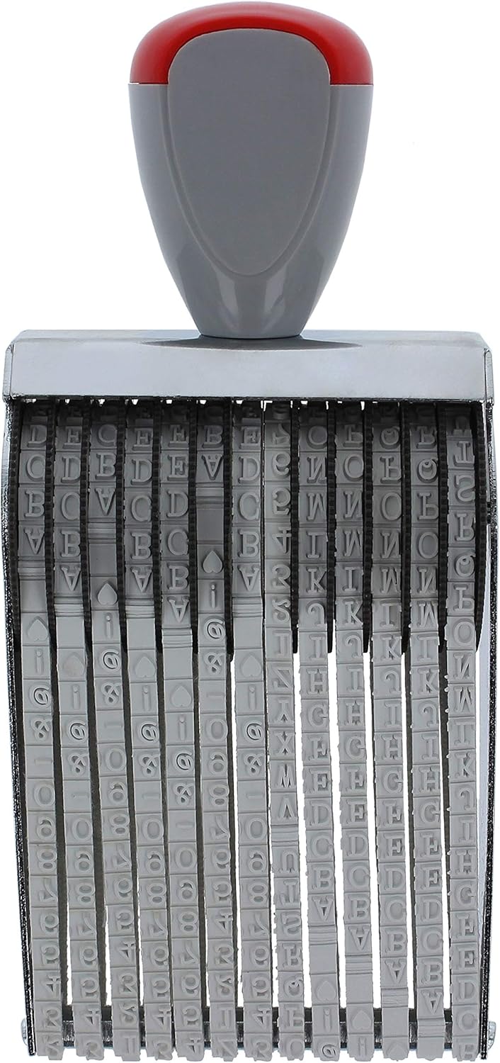 ExcelMark 13 Digit Roller Rubber Stamp - Alphabet Number Symbol
