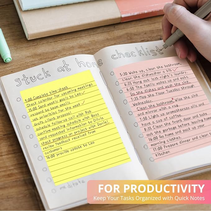 Lined Sticky Notes, 48 Pads, 4x6 Inches, Large Sticky Notes - Image 5