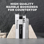 Karibiber Marble Bookends for Heavy Books, Decorative Book Ends for Shelves - Image 6