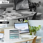 SUPEASY Wood Desk Organizer, 5 Tier Paper File Organizer - Image 6