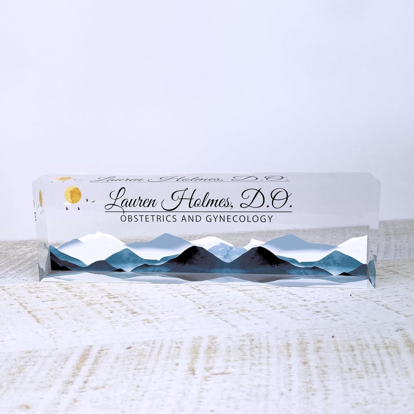 Personalized Acrylic Desk Plaque, Customizable Acrylic Name Plate Block, Executive Desk Name Sign, Social Worker Name Sign