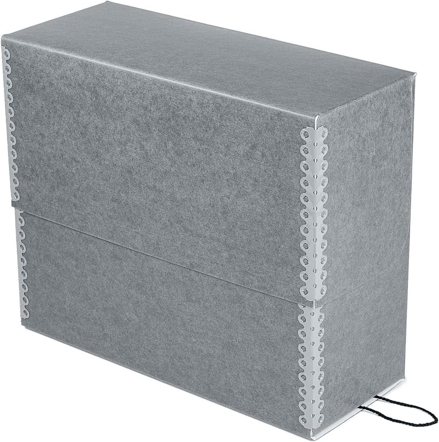 Lineco Archival Document Storage Box with Metal Edge, Acid-Free Gray Boxboard, Organize and Store Files, Prints, Photos, Jumbo-Sized Case 15.5" x 12.5" x 5" Wide
