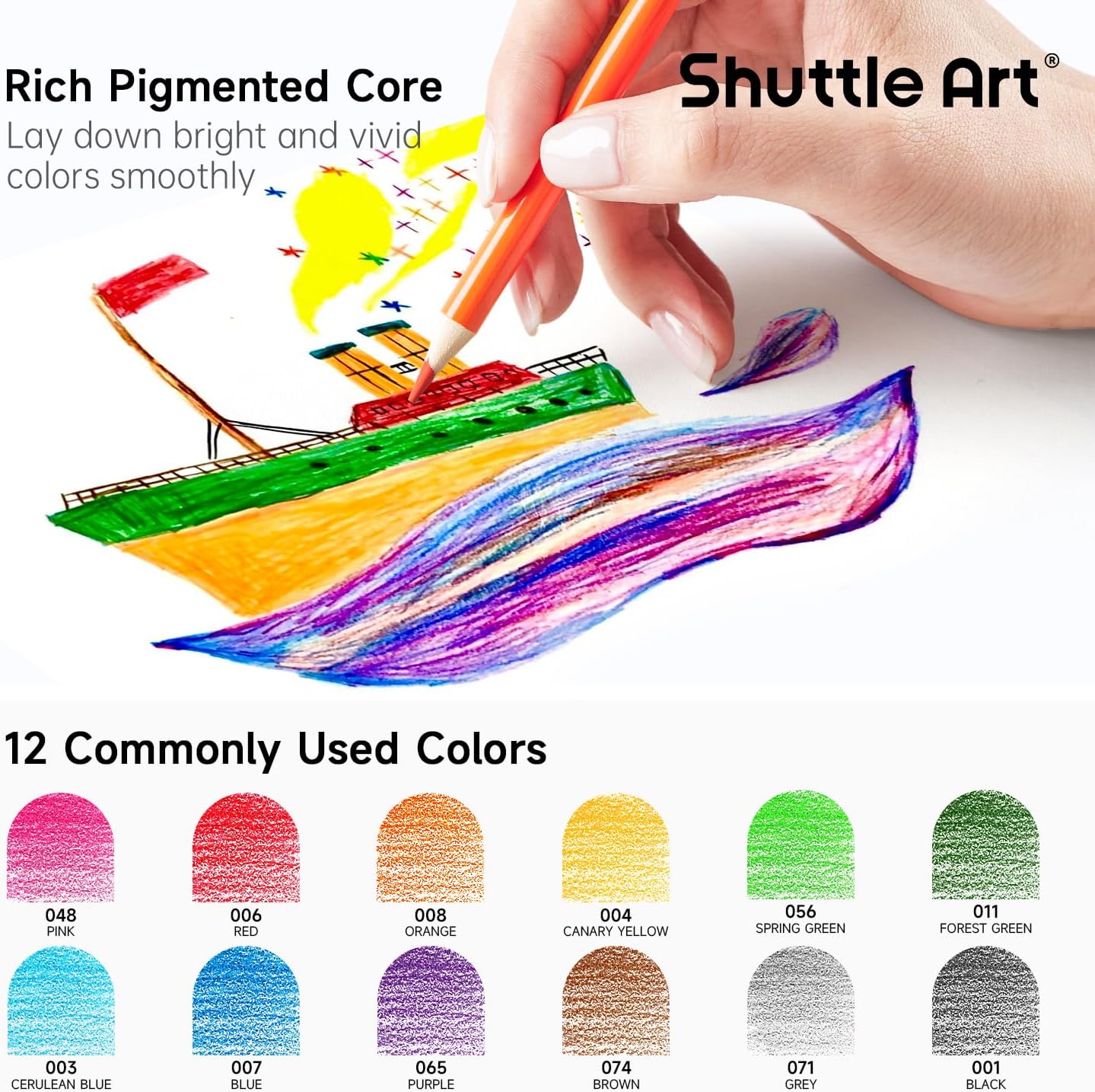 Shuttle Art 360 PCS Colored Pencils Bulk, 12 Assorted Colors, Pack of 30, Break-resistant, Pre-sharpened Colored Pencils for Kids, Bulk Pack School Supplies for Teachers & Students