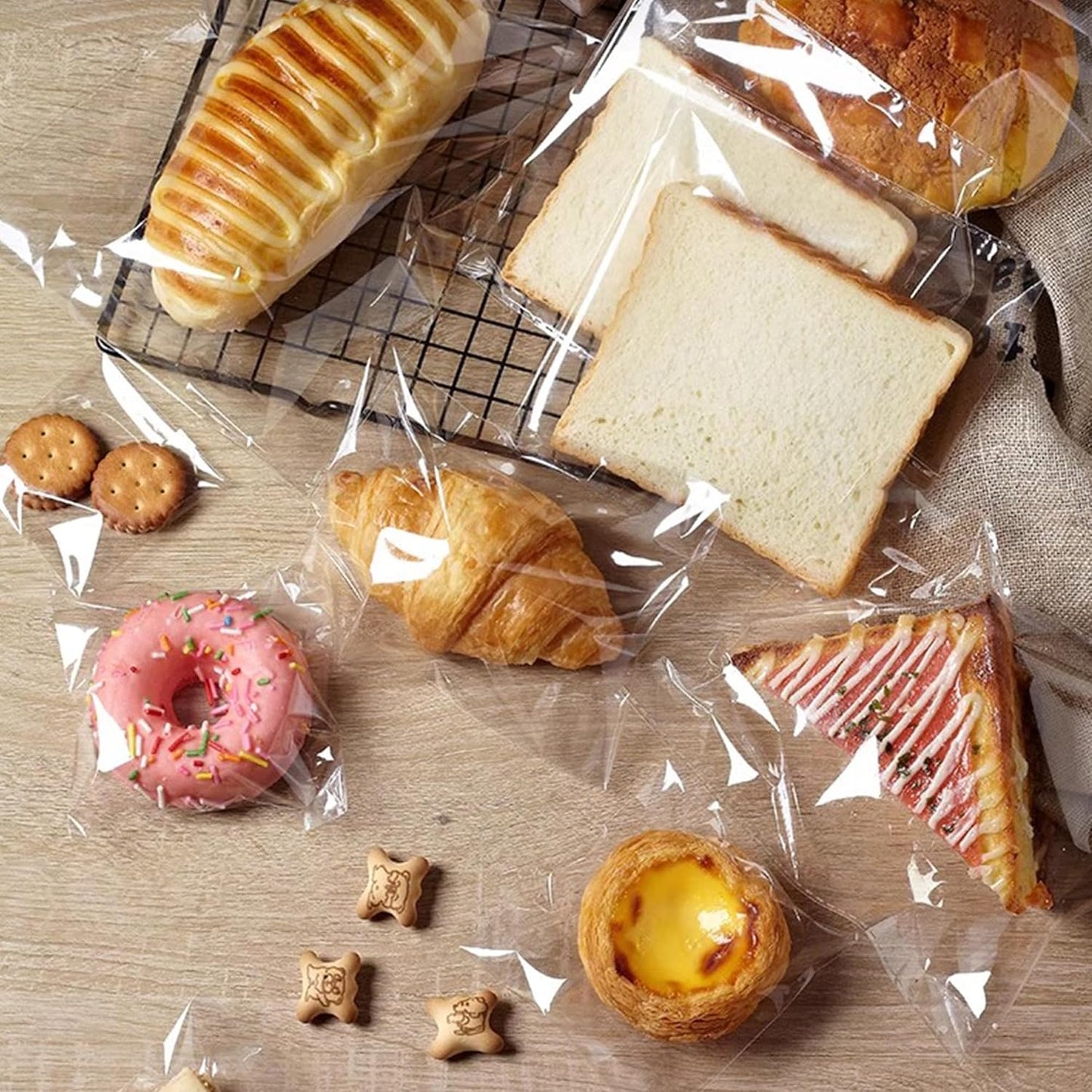 Cello Plastic Poly Bags - 3" x 3" 500pcs Crystal Sealed Clear Resealable Self Adhesive Bags for Jewelry, Earrings, Candies, Bakery, Candle, Cookie