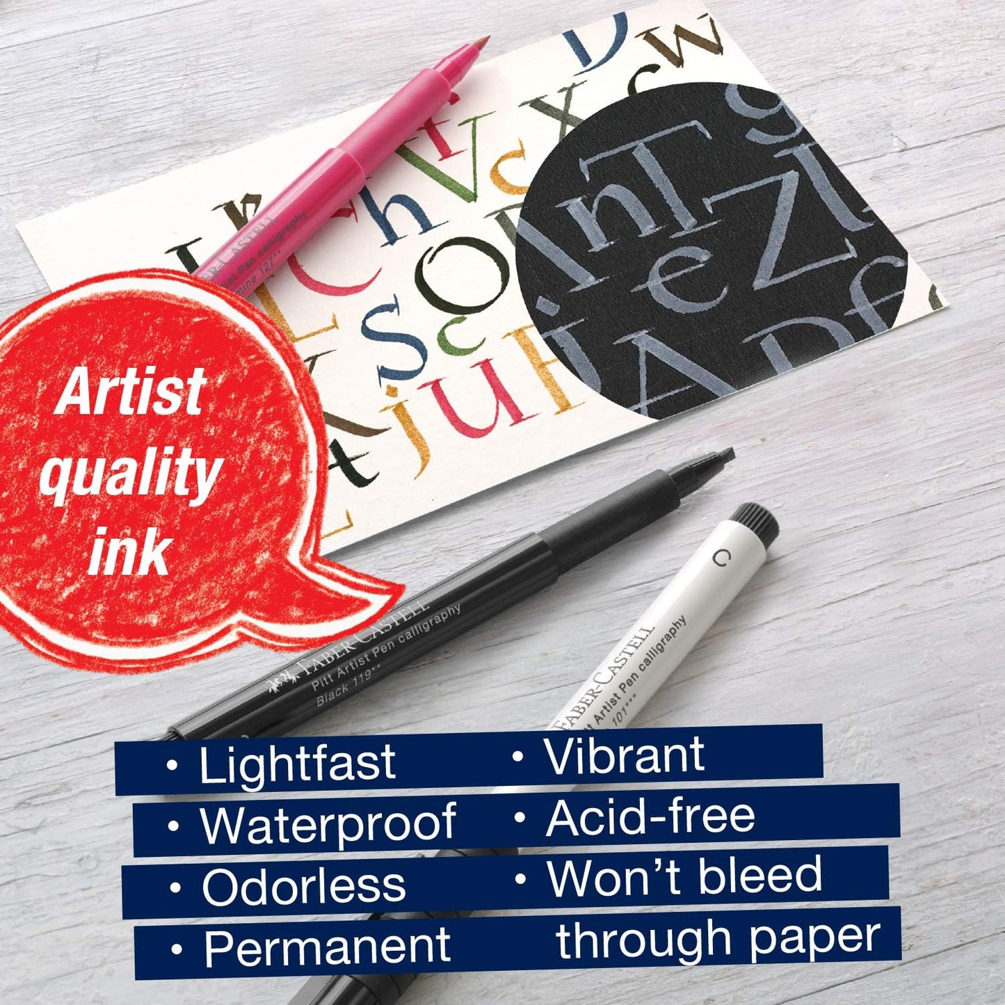 Faber-Castell Calligraphy Pitt Artist Pen Set - 6 Subtle Toned Calligraphy Pens