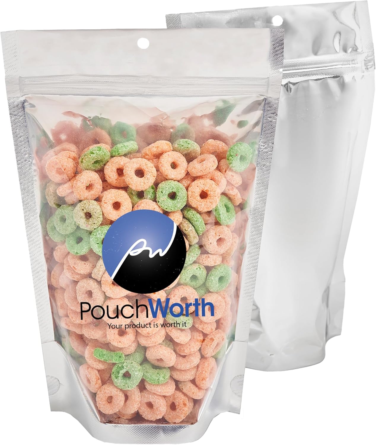 100 Pieces 6" x 9" Resealable Stand Up Pouch Bags Mylar Food Packaging with Clear Window and Tear Notches