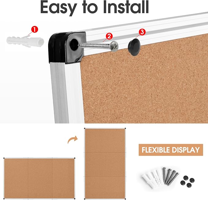 Extra Large Cork Bulletin Board 96" X 48", Foldable Notice Pin Board - Image 7