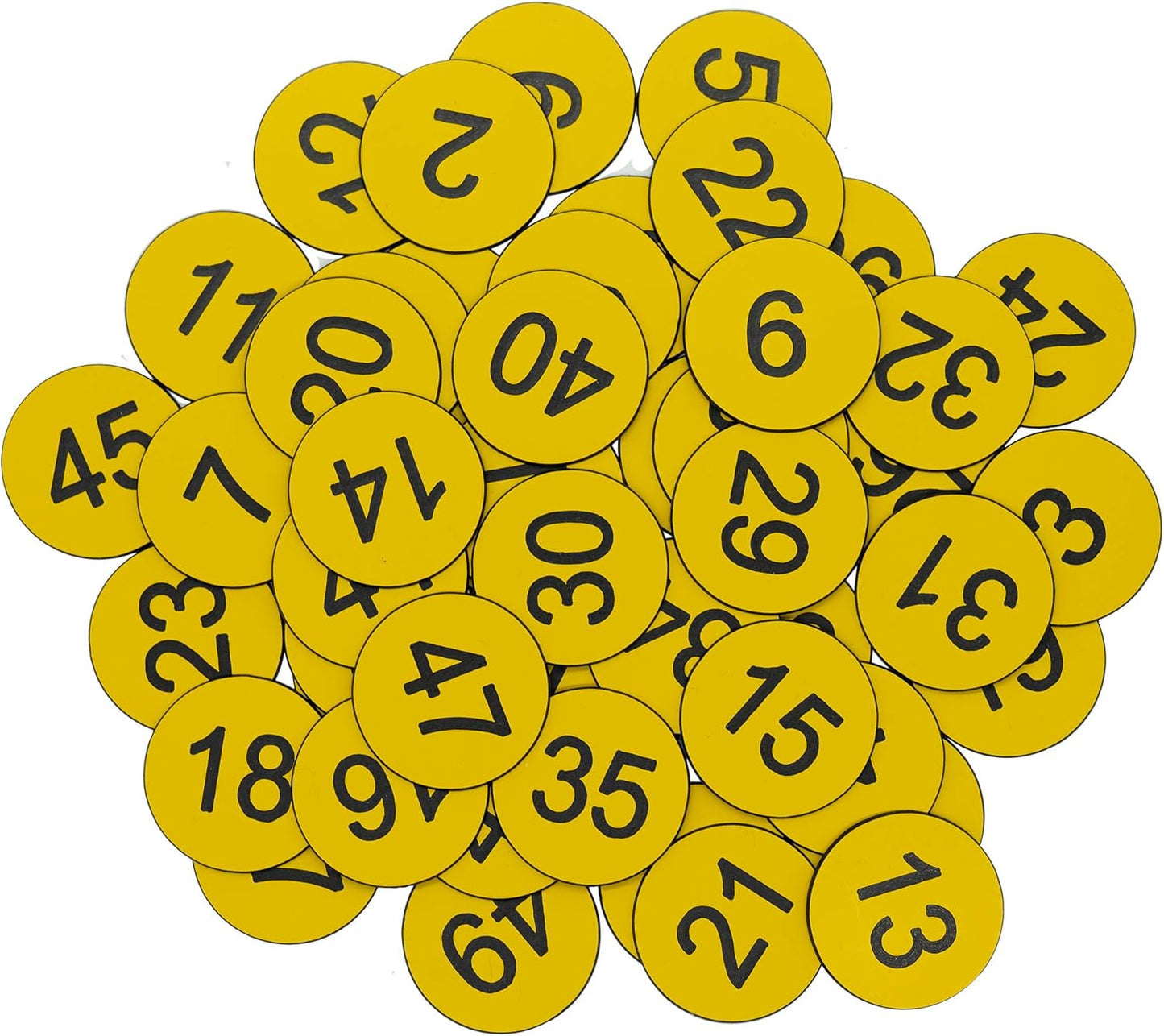 StayMax Plastic Number Tags Engraved Numbered Tags Without Hole (1-100, Yellow)