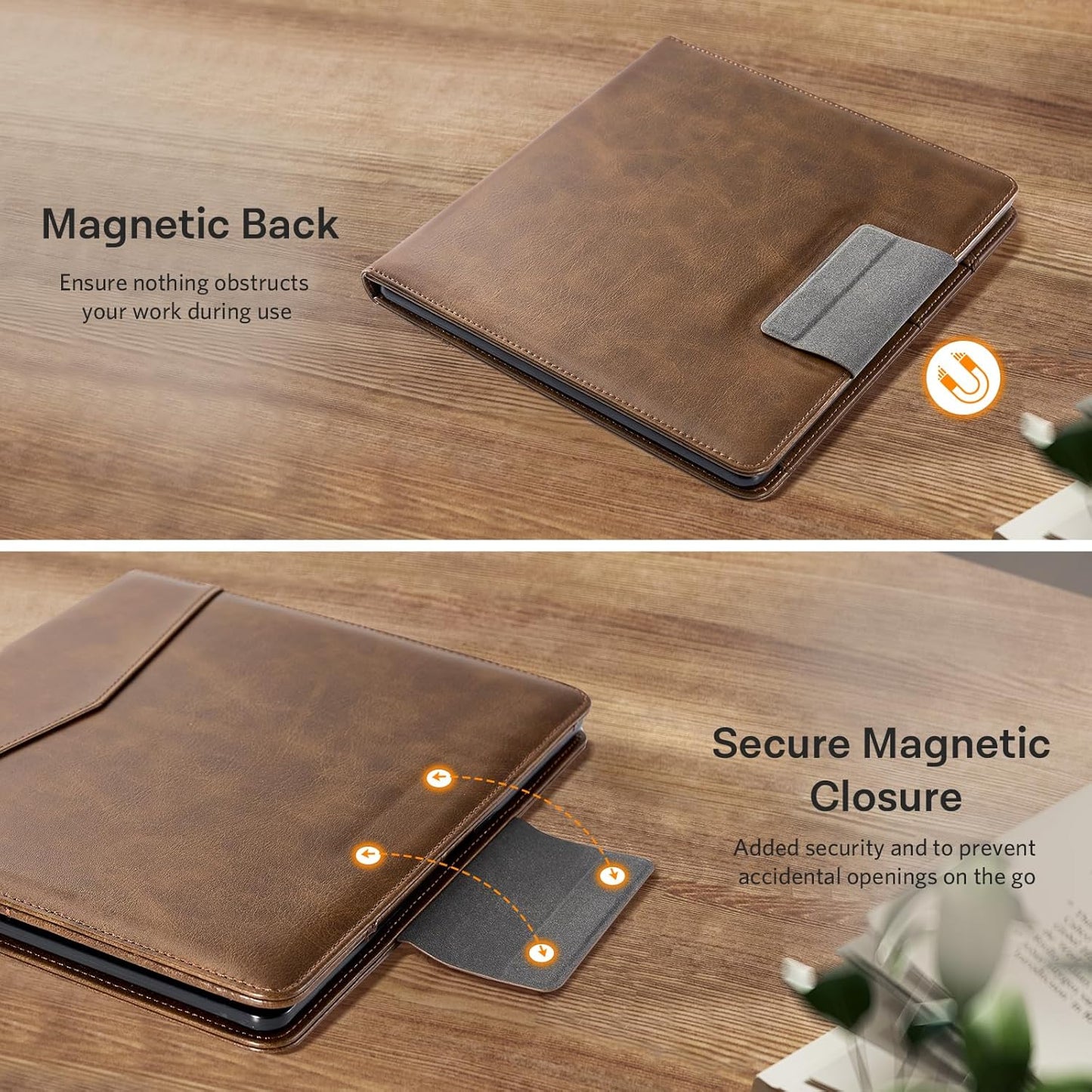 CoBak Premium PU Leather Case for Kindle Scribe 10.2", TouchPad D10, Boox Note Air 5, Folio Cover with Pen Holder, Auto Sleep/Wake, Card Slots & File Folders for Business, Not for Remarkable