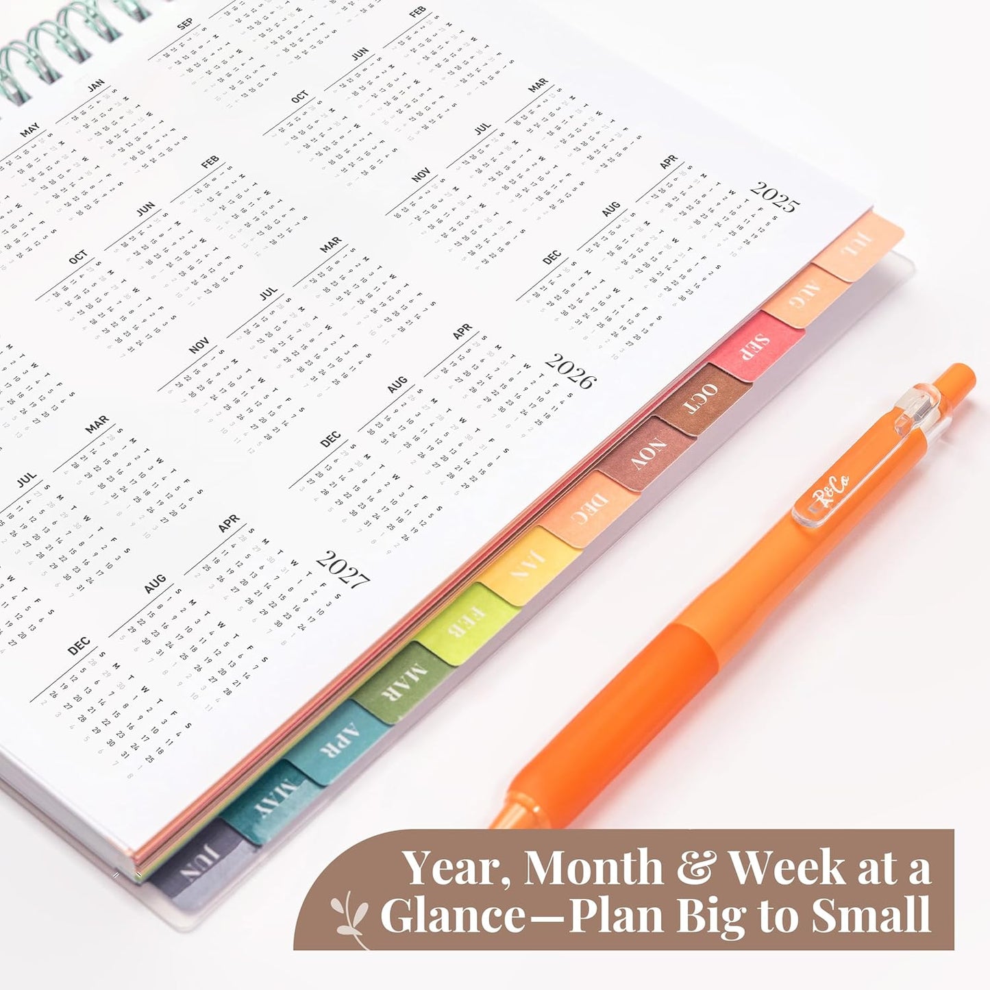 Rileys Academic Planner 2025-2026, Daily, Weekly & Monthly Planner, July 2025 - June 2026, Student Notes Pages, Twin-Wire Binding, Weekly Agenda for School & Work (8 x 6-Inches, Green, Classic)