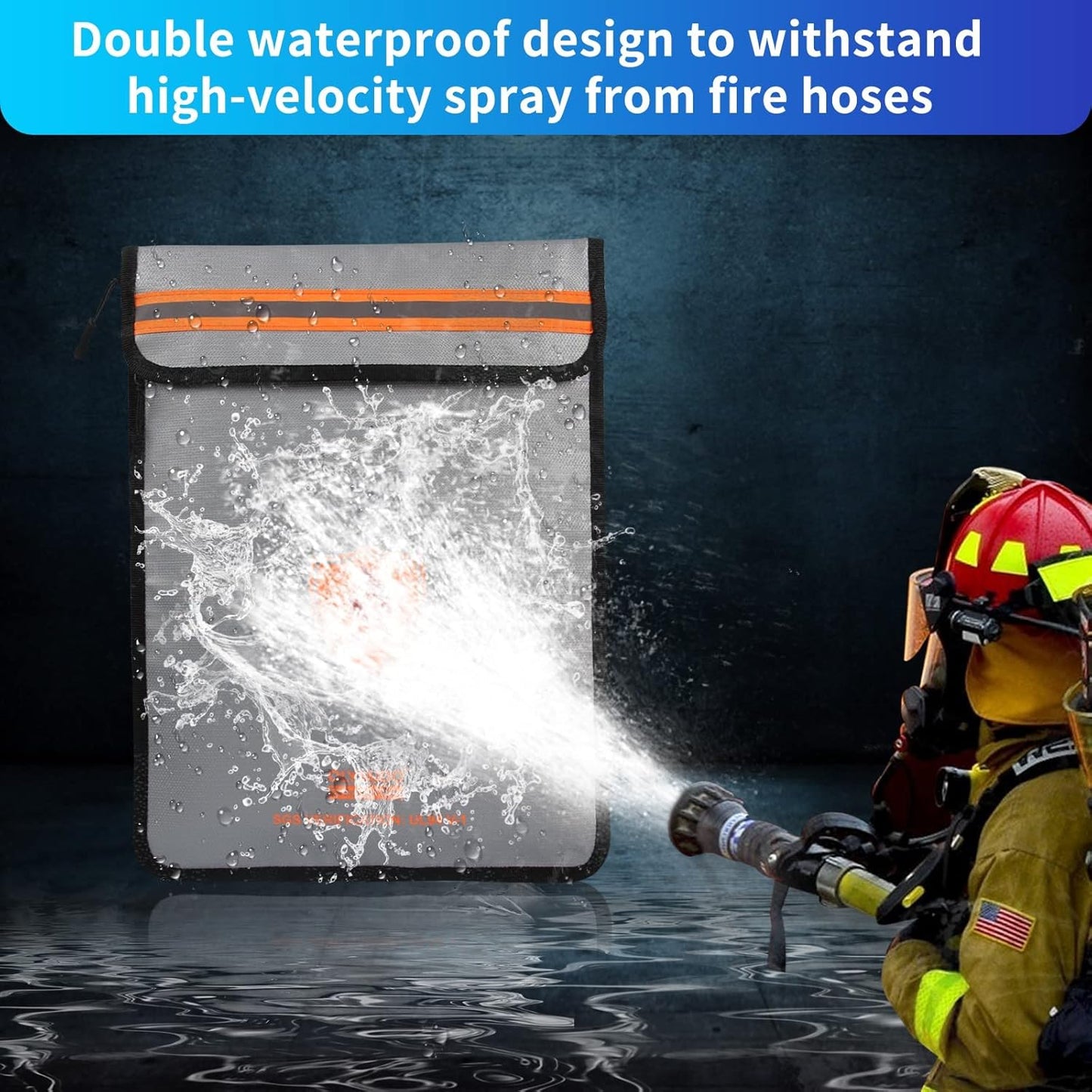 Fireproof Bag for Documents, Fireproof Money Bag for Cash with Zipper (Reinforced Fire Protection - Aluminum Foil Lining), Waterproof Document Pouch for Valuables