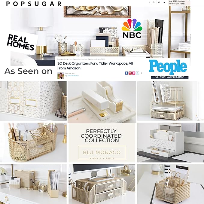 BLU MONACO | White Wooden Desk Organizer & Mail Organizer - Image 6