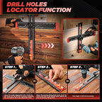 Saker 4-in-1 Drilling Positioning Ruler, Adjustable 13.78in Multifunctional T - Image 7