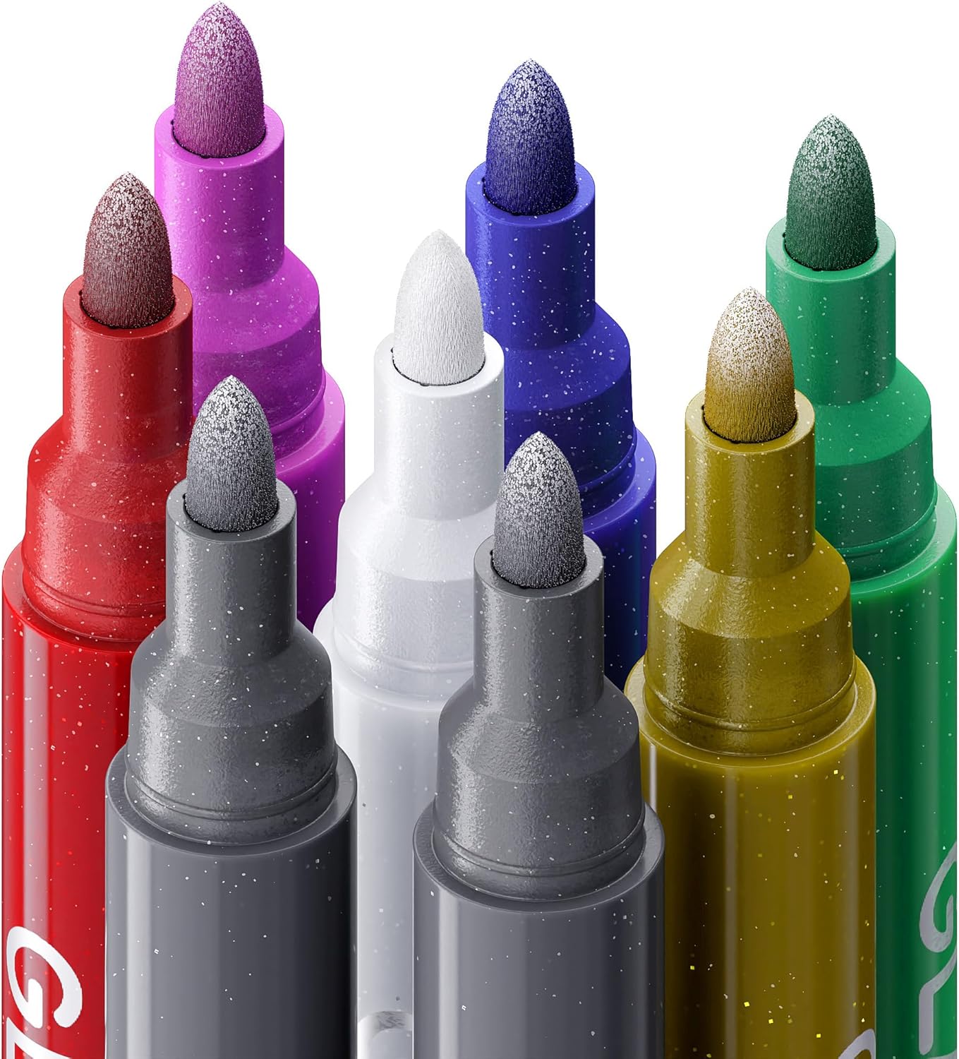 Metallic Wine Glass Markers 8Pcs, Non-Toxic, Food-Safe, Dishwasher-Safe, Wine Glass Marker Pens for Ceramic Plates, Parties & Weddings