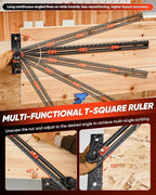 Saker 4-in-1 Scriber Marking Line Ruler, 29.5in Spliceable Extended T Square - Image 5
