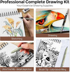 Nicpro 58 PCS Art Drawing Supplies Kit in Leather Case, Art Mechanical Pencil - Image 6