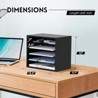 SUPEASY Wood Desk Organizer, 5 Tier Paper File Organizer - Image 3