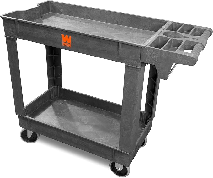 WEN 73009 500-Pound Capacity 40 by 17-Inch Two-Shelf Service Utility Cart by WEN