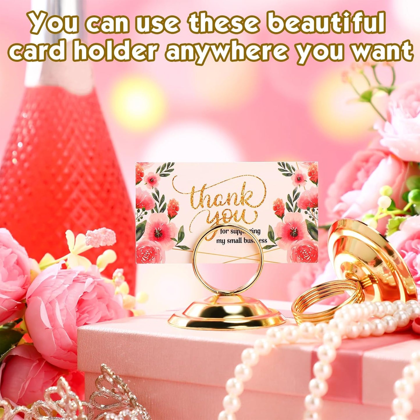 24 Pcs Table Number Holders Metal Place Card Holders Table Number Stands Tabletop Menu Sign Stands for Wedding Restaurant Recipe Banquet Birthday(Gold)