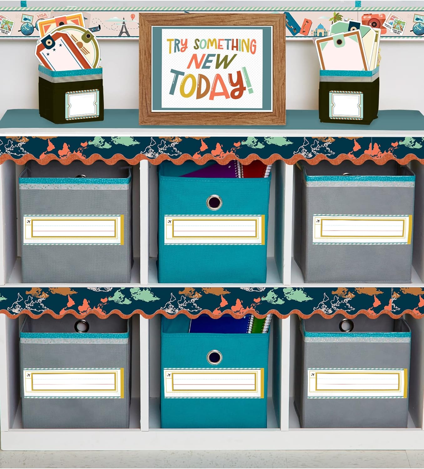 Carson Dellosa Let's Explore 36PC Name Labels for Kids, Travel Tags for Labeling Classroom, School Supplies, Chalkboard, Desk Organizer and Locker Organization Teacher Decor
