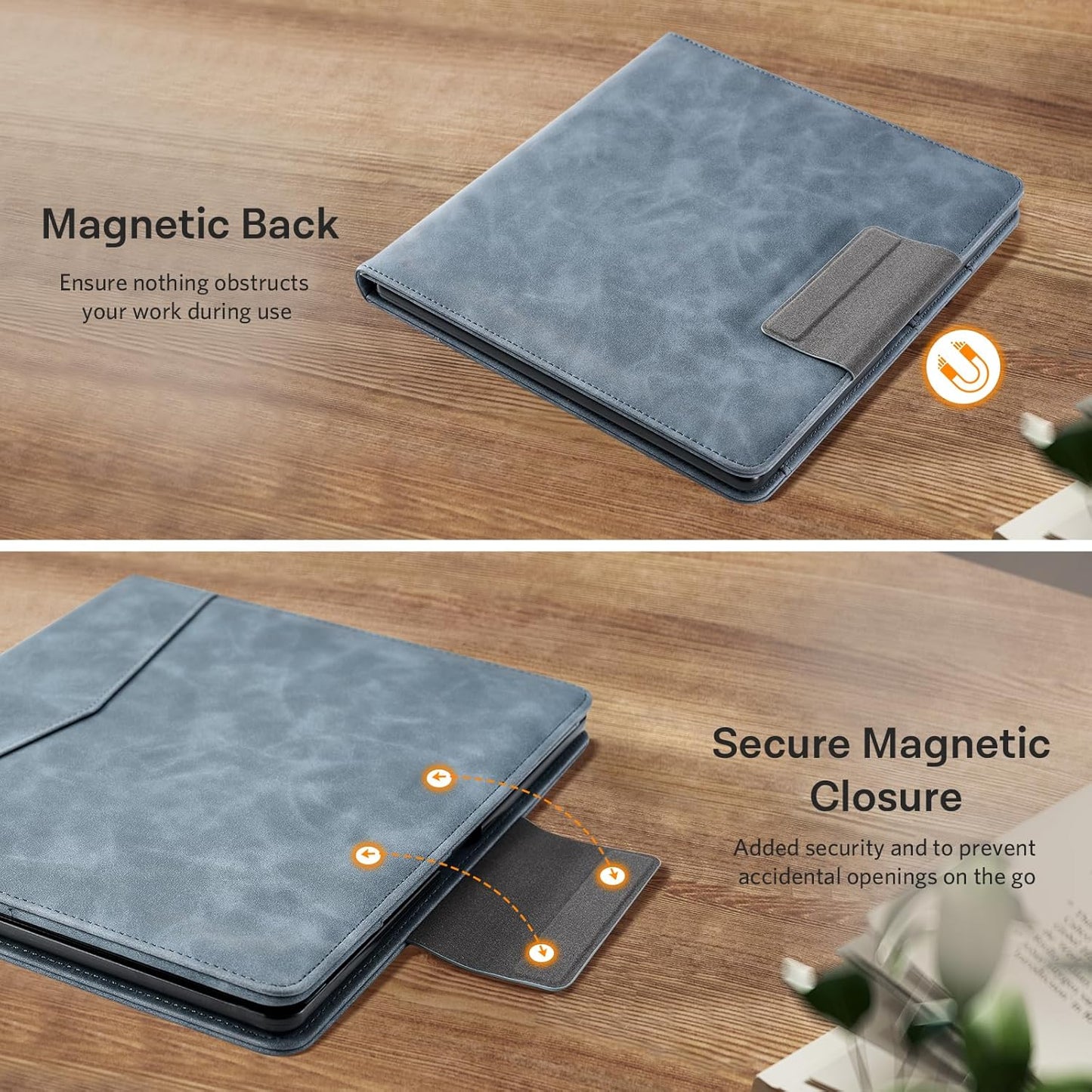CoBak Premium PU Leather Case for Kindle Scribe 10.2", TouchPad D10, Boox Note Air 6, Folio Cover with Pen Holder, Auto Sleep/Wake, Card Slots & File Folders for Business, Not for Remarkable