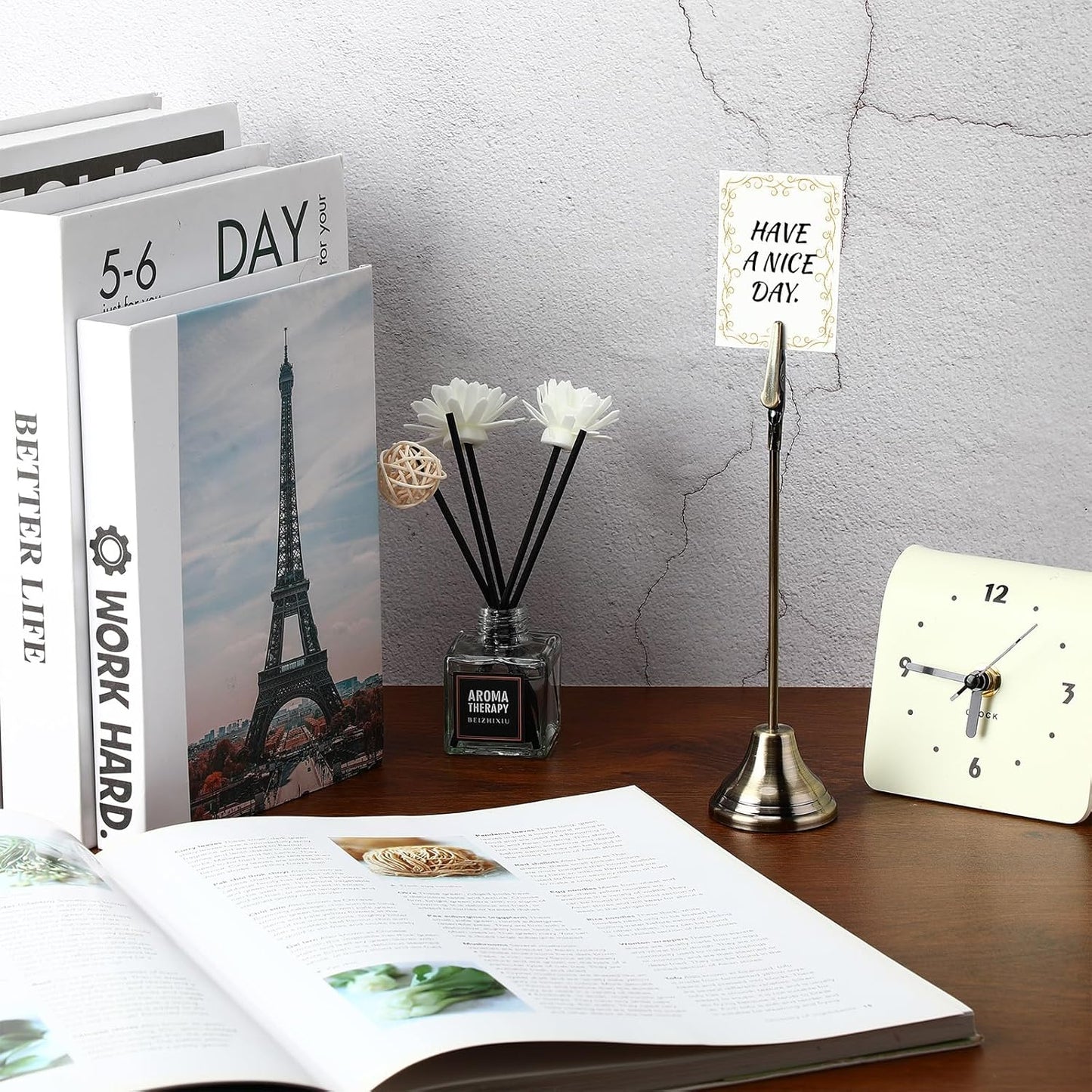 12 Pcs Table Number Holders 8 Inch Place Card Holder with Alligator Clip Metal Table Card Holders Table Number Stands Table Sign Holders for Photos, Food Signs, Birthdays, Weddings (bronze)