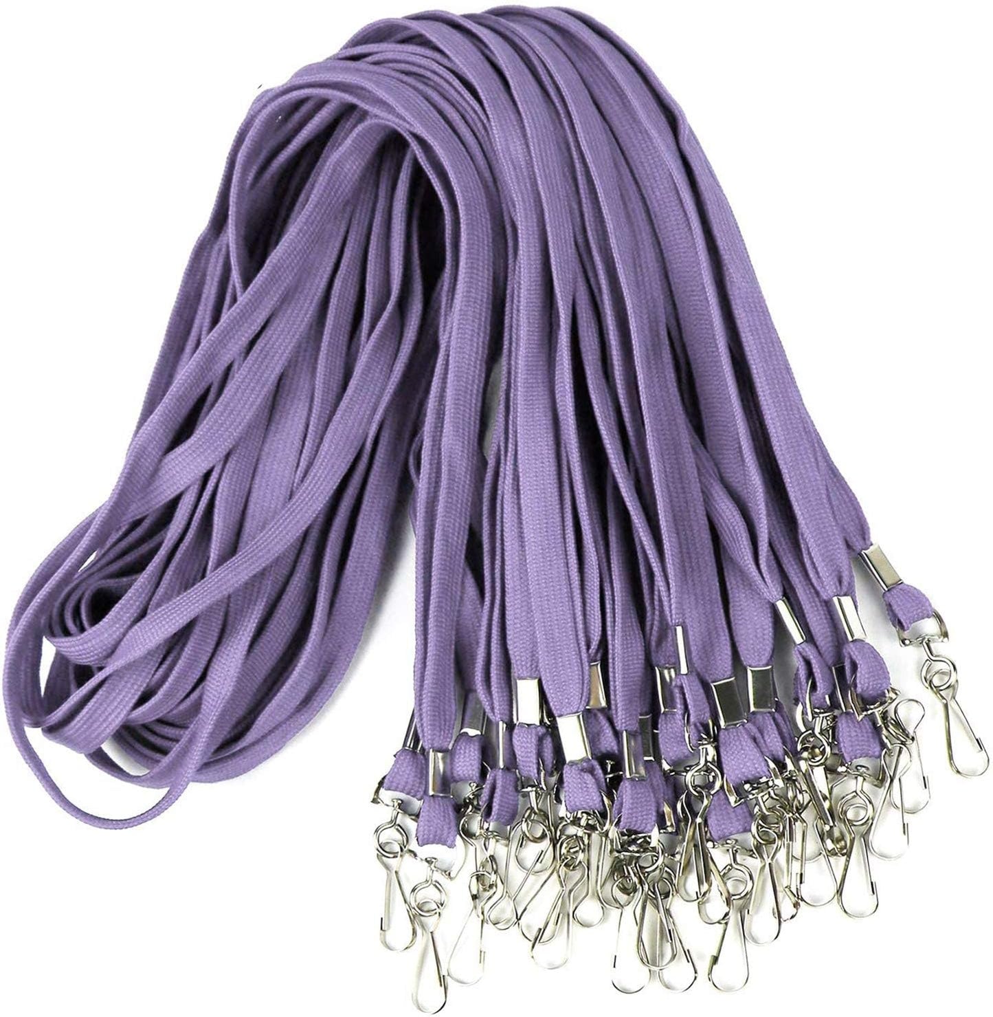 Ollain Badge Lanyards Flat Lanyard Swivel Hooks Durably Neck Bulk lanyards with Clip 100 Pack