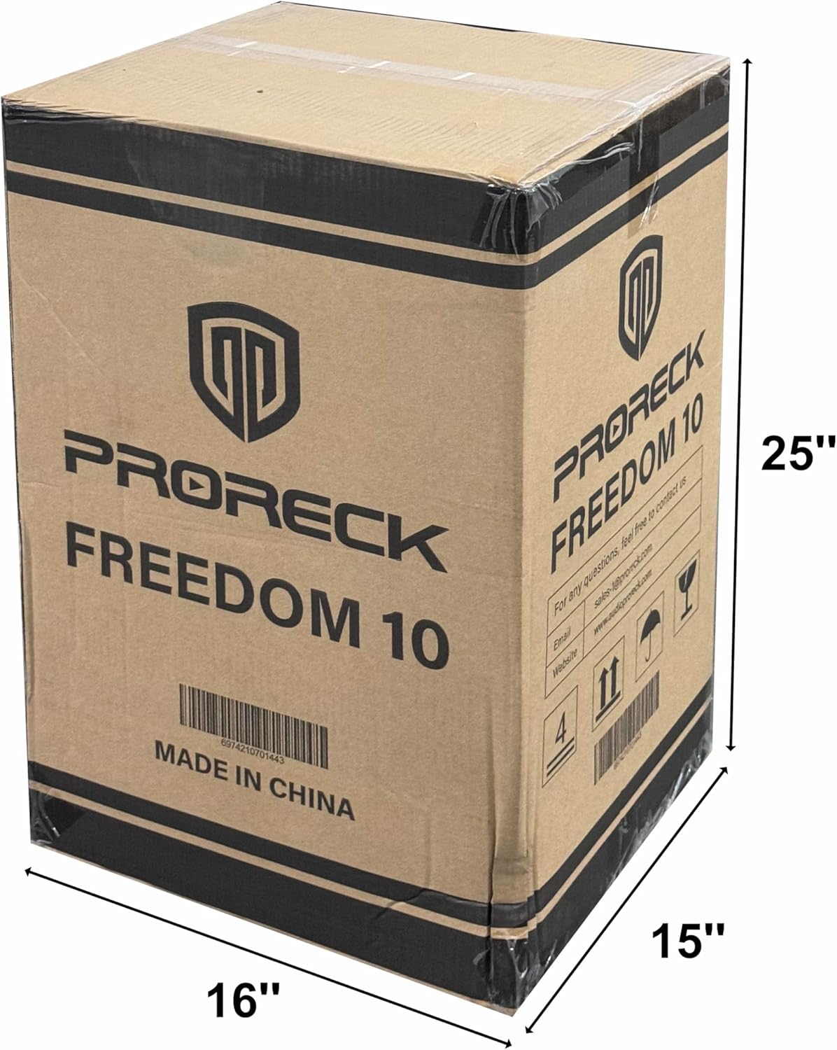 PRORECK 800W 10'' Portable Powered Bluetooth Wireless PA Speaker with 2 Wireless Microphones, Remote Control, Handle and Wheels, Active Loudspeaker for Events, Karaoke, DJ, Outdoor Gatherings