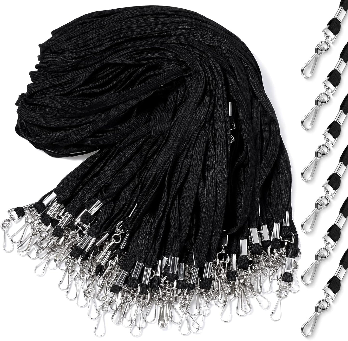 Epakh 200 Pcs Lanyards for ID Name Badge Holder Neck Lanyard Flat with Clips Neck Straps for Office School Nurse