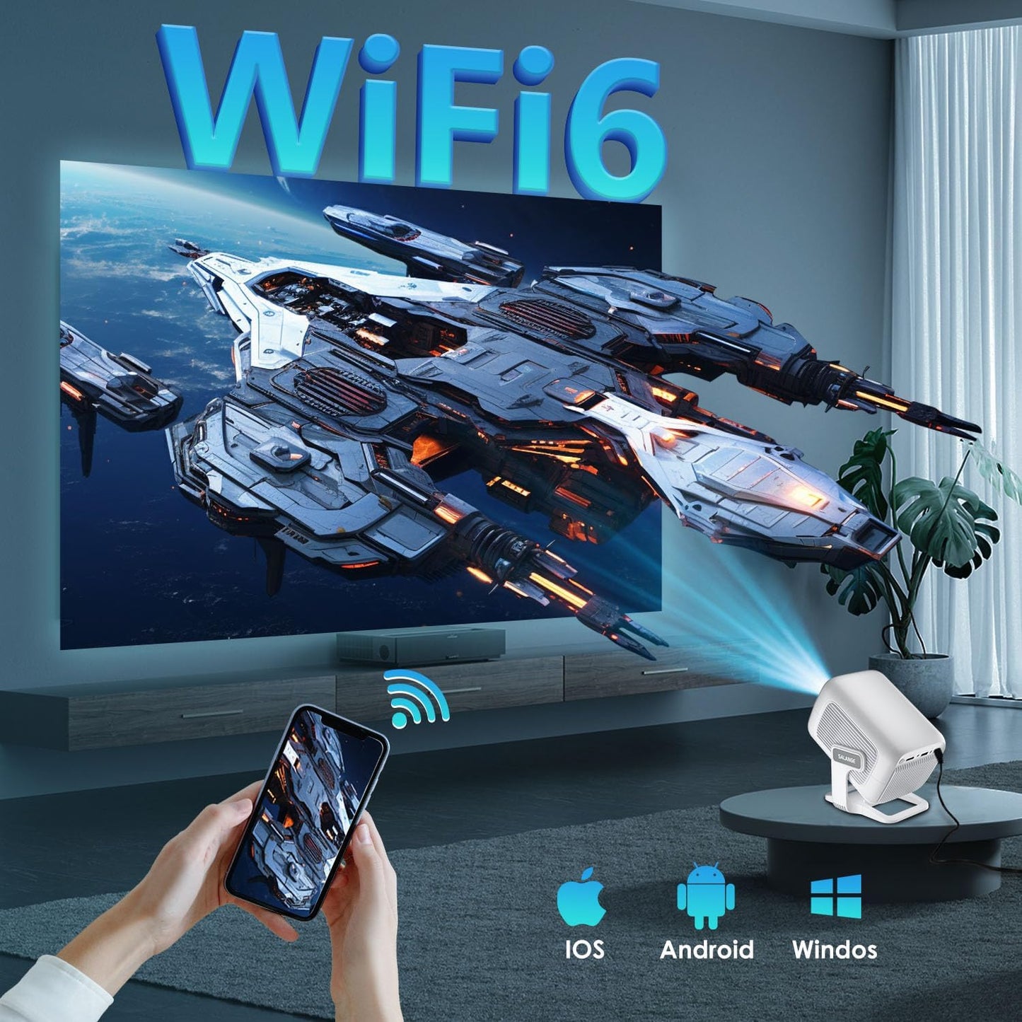 [ Auto Focus / Short Throw ] Smart Projector with Built in Apps, 5G Wifi and Bluetooth 5.4, 1080P Native Projectors 4K Outdoor Movies Projector, Mini Portable Proyector HY260Max