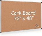 Extra Large Cork Bulletin Board 72" X 48", Foldable Notice Pin Board by Justdowhatyouwanttodo