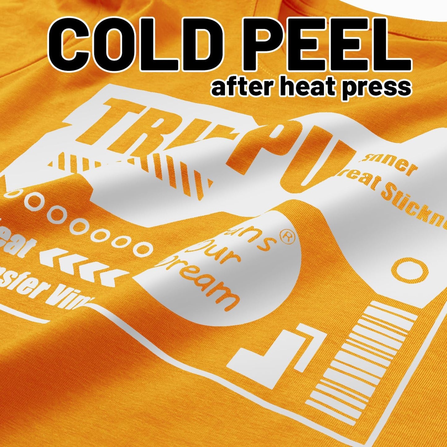 TransOurDream Tru-PU Heat Transfer Vinyl Roll, 12'' x 8ft Matte White Vinyl for Explore AIR 2, Maker, Cameo, Matte White HTV Iron on Vinyl for T-Shirts, Thinner, Soft, Sticky, Unprintable