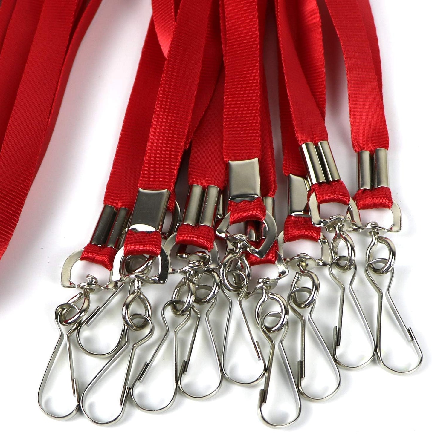 Bulk Lanyards Premium Cruise Lanyard Nylon Badge Lanyards for Id Holder Perfect for Office, Kids, Teachers (Red, 50 Pack)