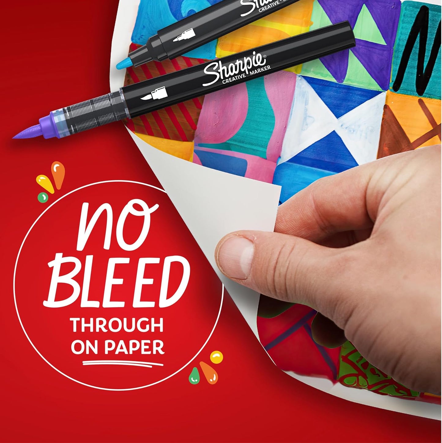 Sharpie Creative Markers, Water-Based Acrylic, Bullet Tip, Assorted Colors, 12 Count – Arts & Crafts, Kids Activity, School Classroom; Works on Paper, Metal, Wood, Ceramic, Glass, Rock, Canvas
