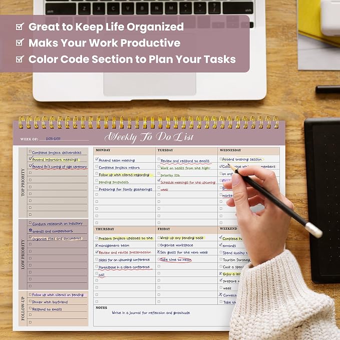 Weekly To Do List Notepad with 52 Undated Sheets（8.5"×11"）6 Pack - Image 7