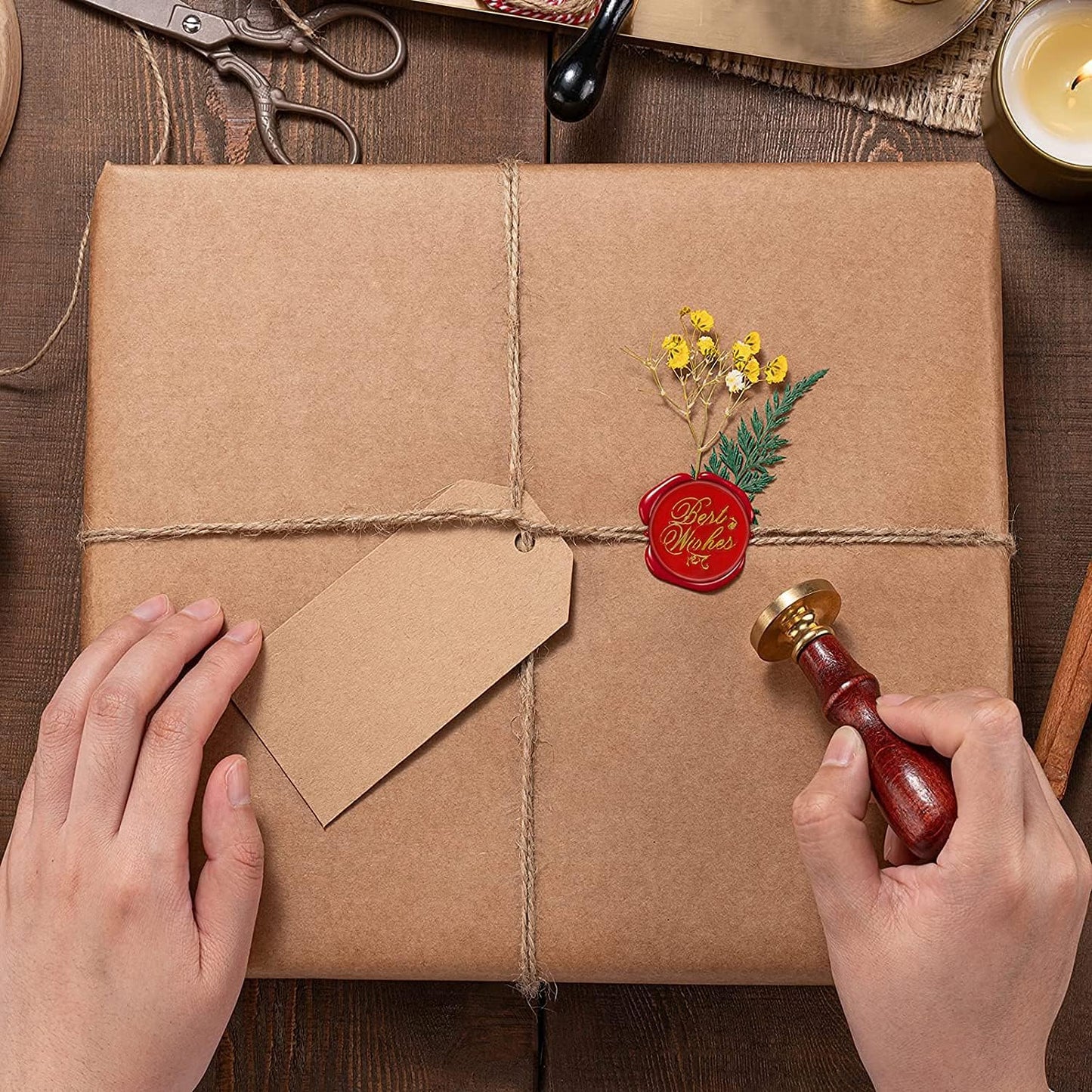 YIPLED Sealing Wax Kit - 728 Pcs With 24 Color Beads, 2 Pens, Warmer, Stamp Spoon and Candles for Gift & Envelope Sealing, Wedding Invitation