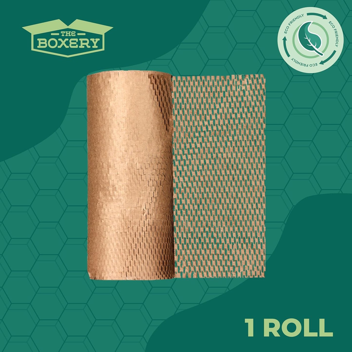 The Boxery Honeycomb Packing Paper 15”x16800” (1400’)-1 Roll Cushioning Wrap, Box Filler, Void Filling, Shipping & Moving Supplies, Alternative to Plastic Bubble|Eco Friendly-Small Business.