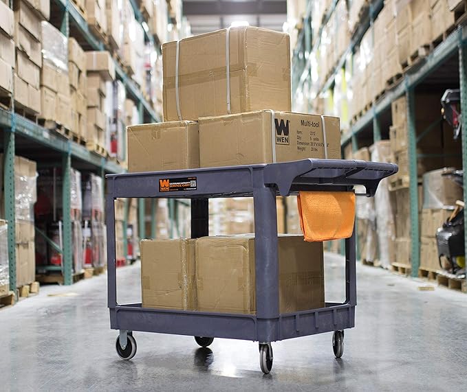 WEN 500-Pound Capacity 46 By 25.5-Inch Extra Wide Service Utility Cart - Image 5