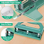 AFMAT 3 Hole Punch Heavy Duty, 9/32" Holes, 50-Sheet Hole Puncher 3 Ring - Image 4
