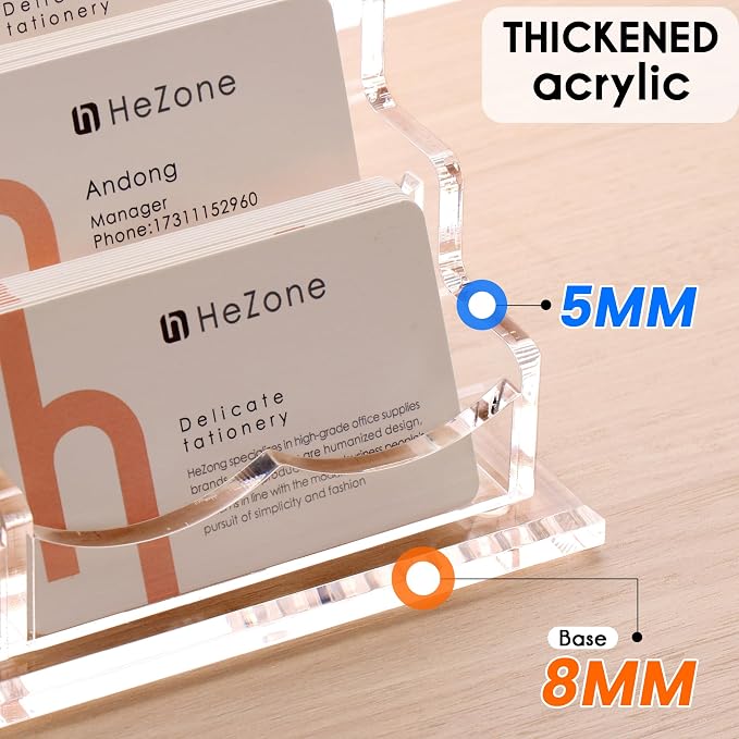 HeZone Business Card Holder for Desk Multiple Cards Display Stand Rack for - Image 7