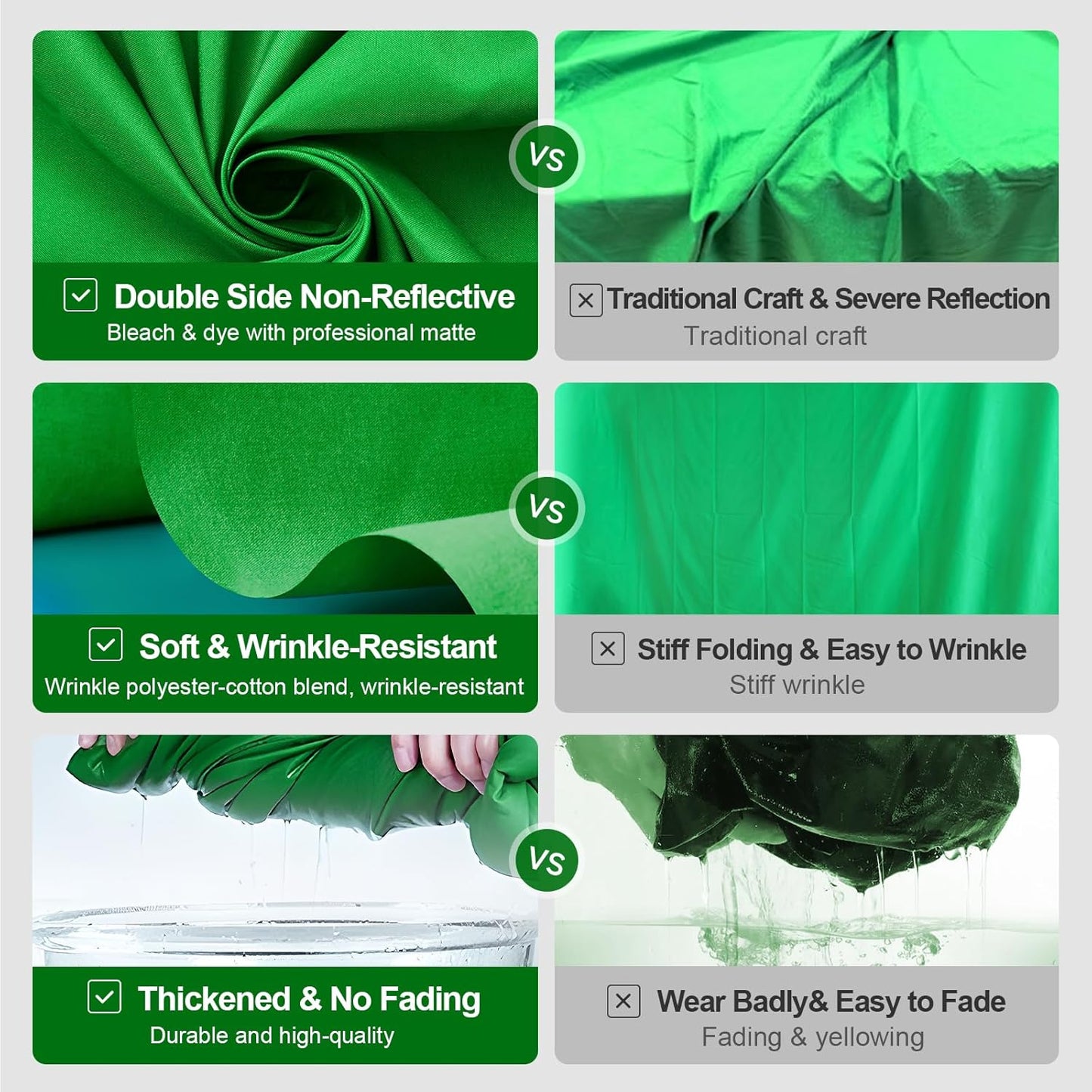 3.3x5Ft Green Backdrop Photography Background, Green Sreen for Photo Studio, Portraits, and Product Shooting, Photo Booth Backdrop, Video Recording Parties