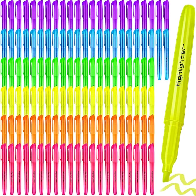 120 Pieces Highlighter Bulk Assorted Colors Highlighter Markers Chisel Tip by Tcevily