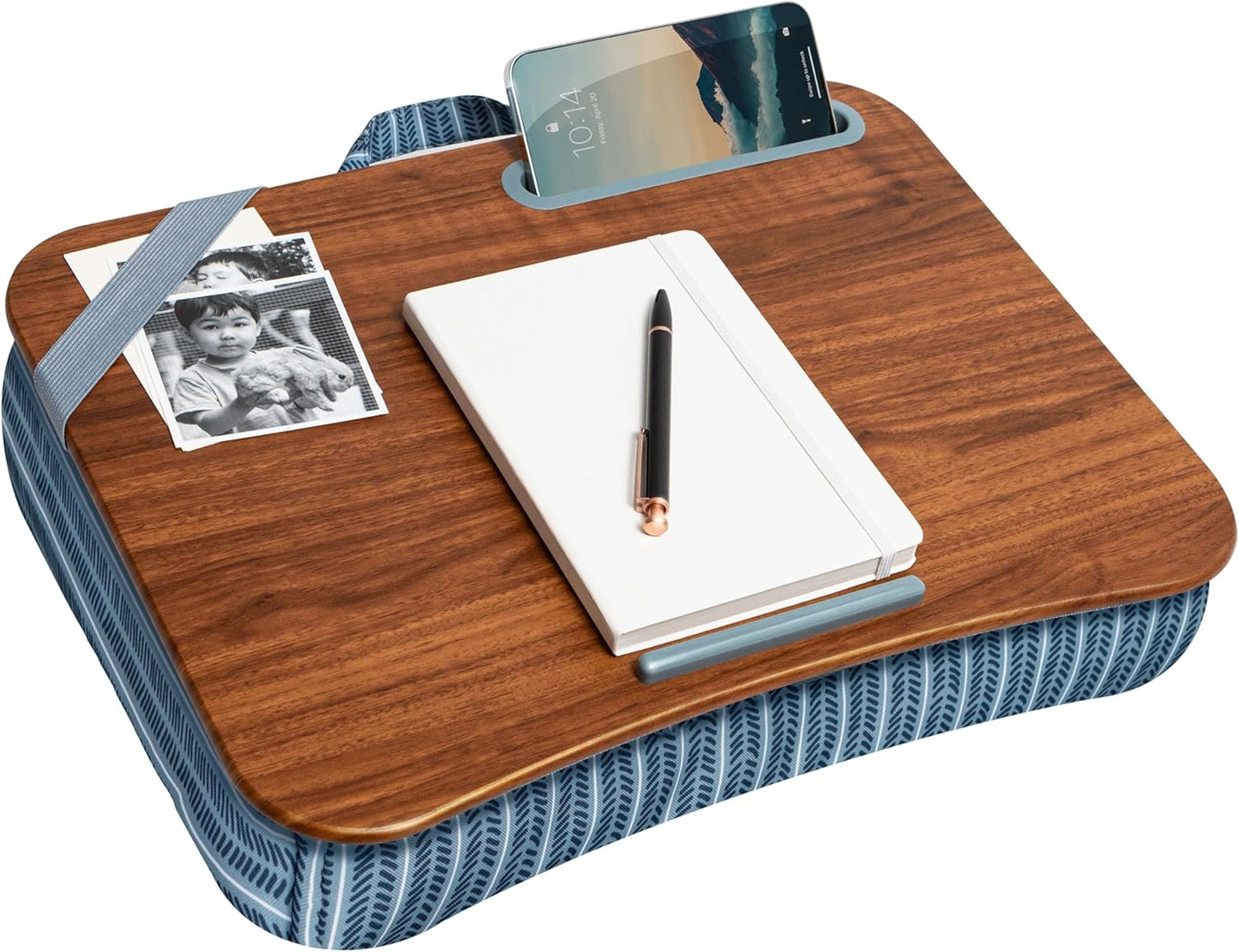 LAPGEAR Designer Lap Desk with Phone Holder and Device Ledge - Arrow Stripes - Fits up to 15.6 Inch Laptops - Style No. 45411
