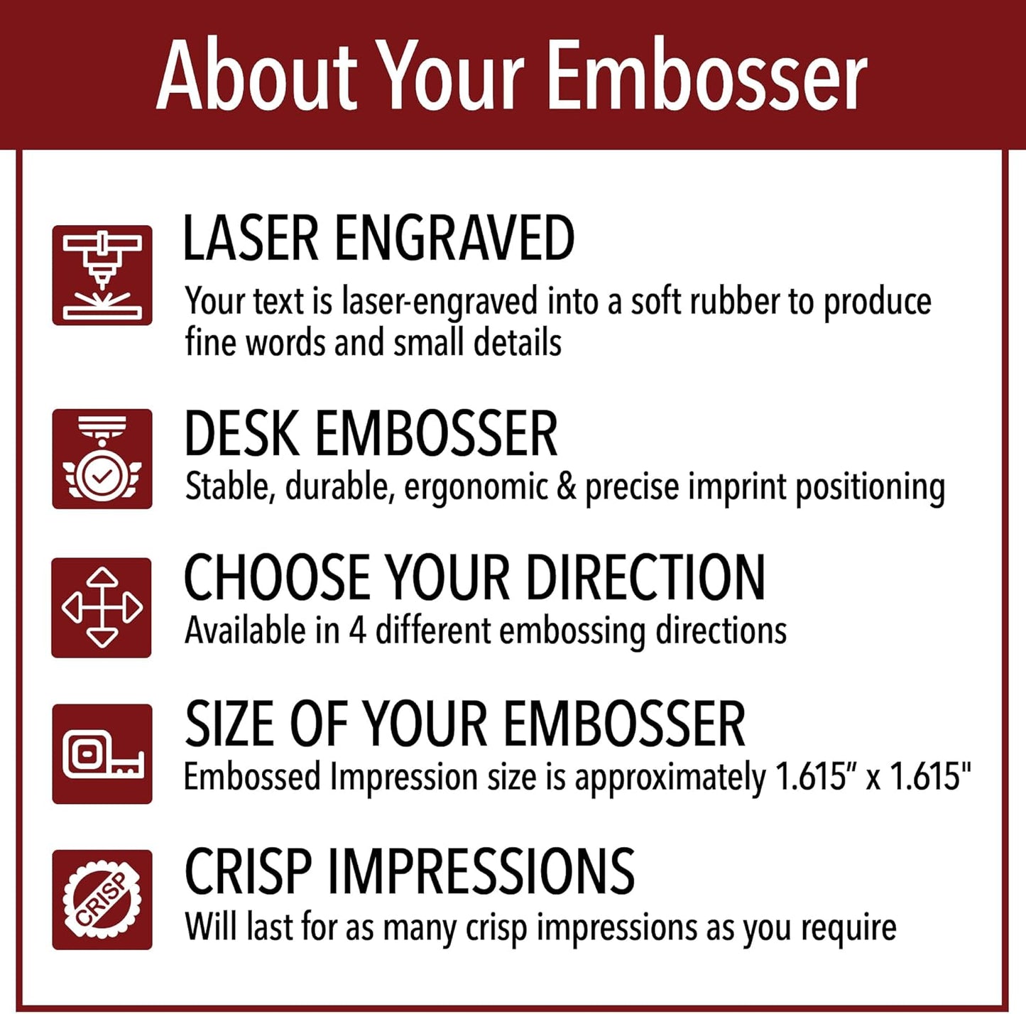North Carolina Round Notary Embosser | Official State Embosser | Official Seals | Meets State Specifications (North Carolina, Round Embosser)
